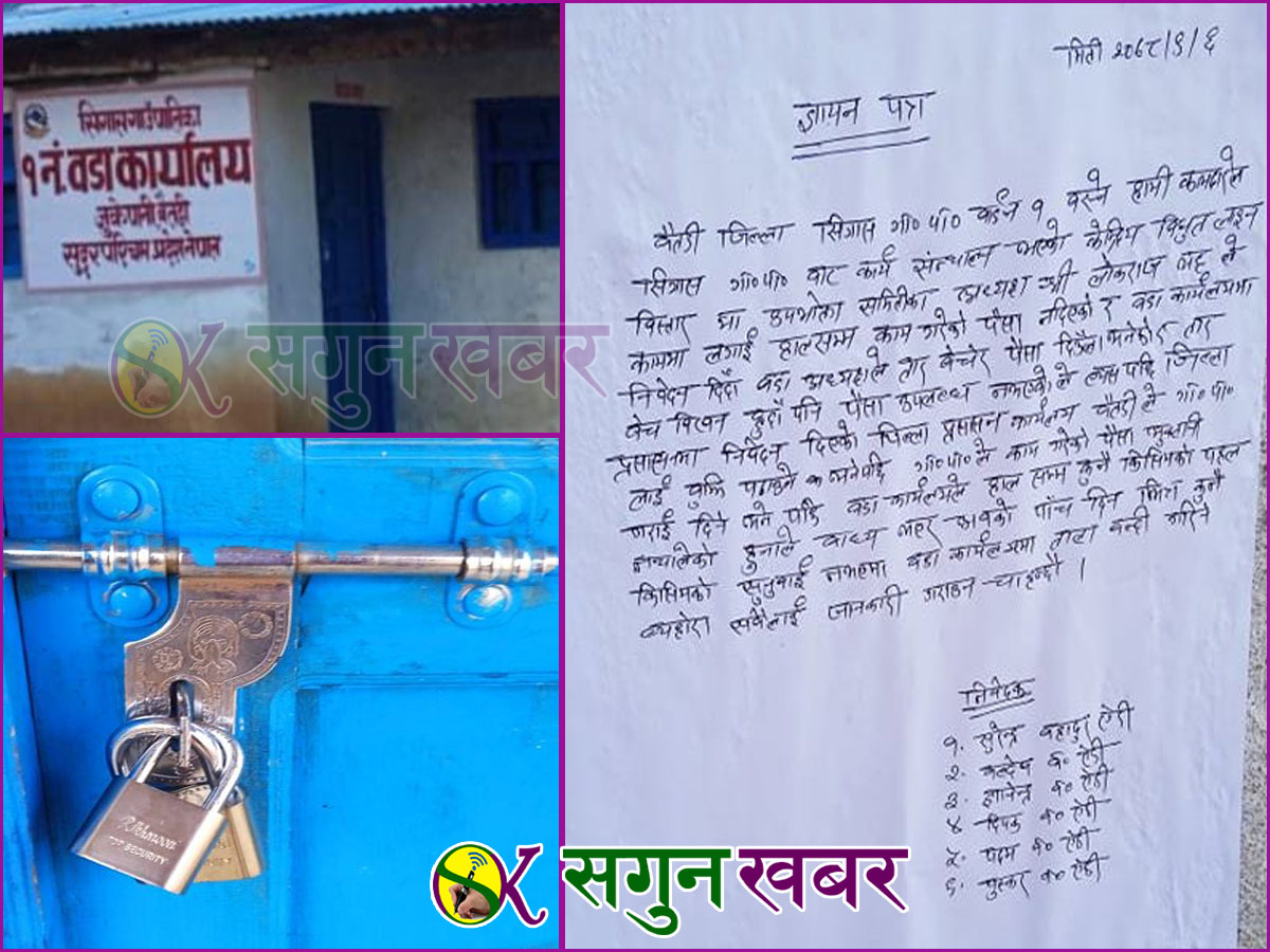 बैतडीको सिगास गाउँपालिका वडा नं १ मा मजदुरद्वारा तालाबन्दी